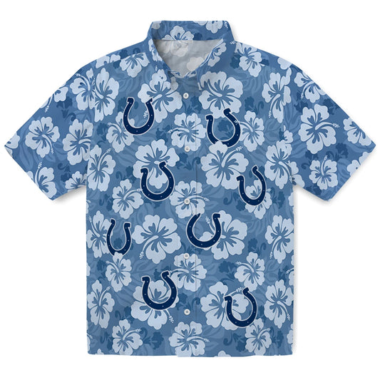 Indianapolis Colts Hawaiian Shirt - Hibiscus Cluster | Moonbestprint