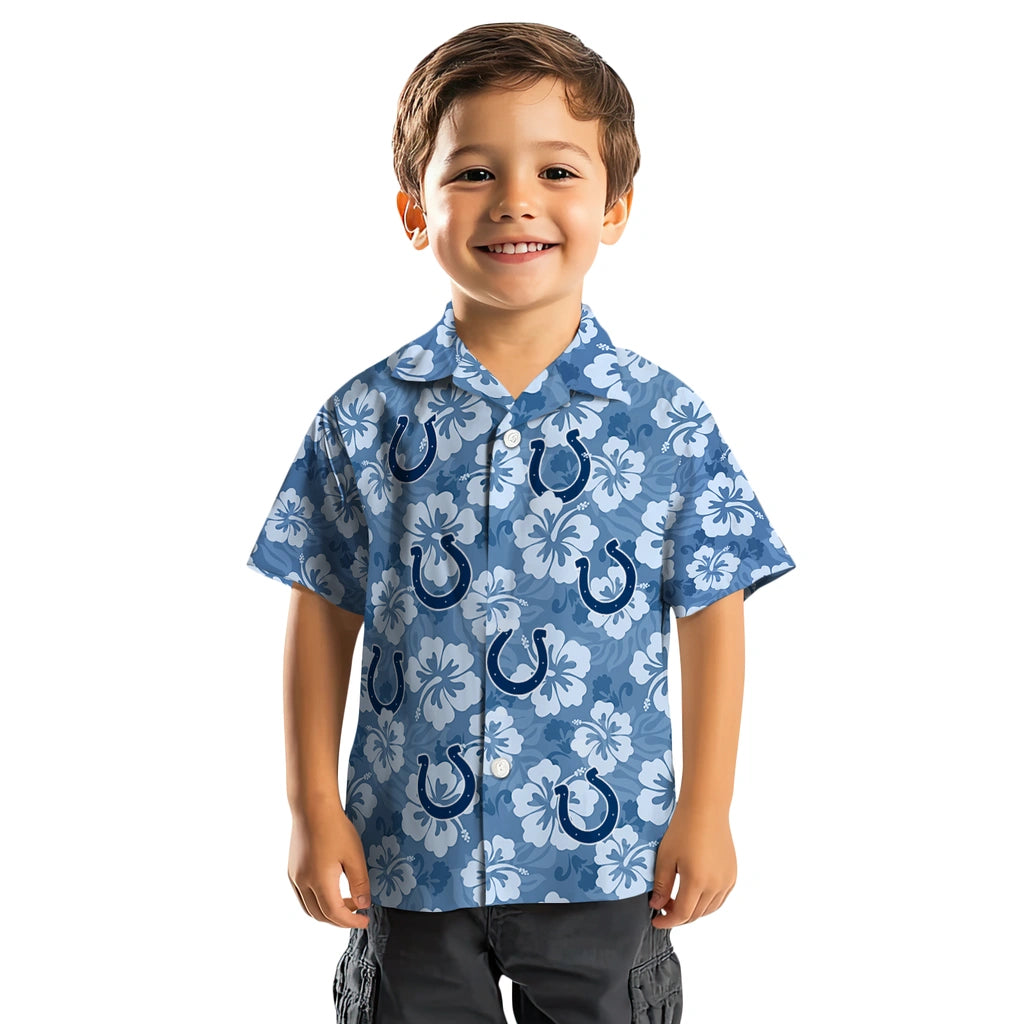 Indianapolis Colts Hawaiian Shirt - Hibiscus Cluster | Moonbestprint