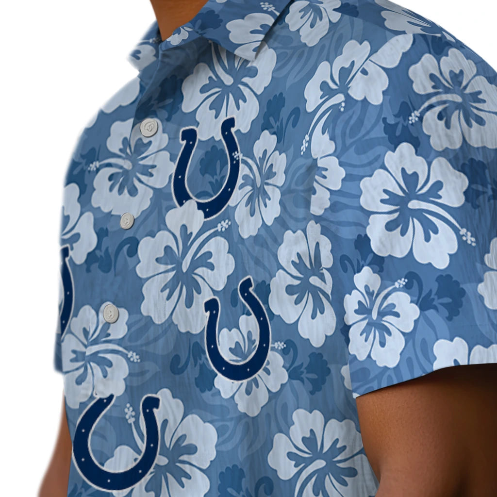 Indianapolis Colts Hawaiian Shirt - Hibiscus Cluster | Moonbestprint