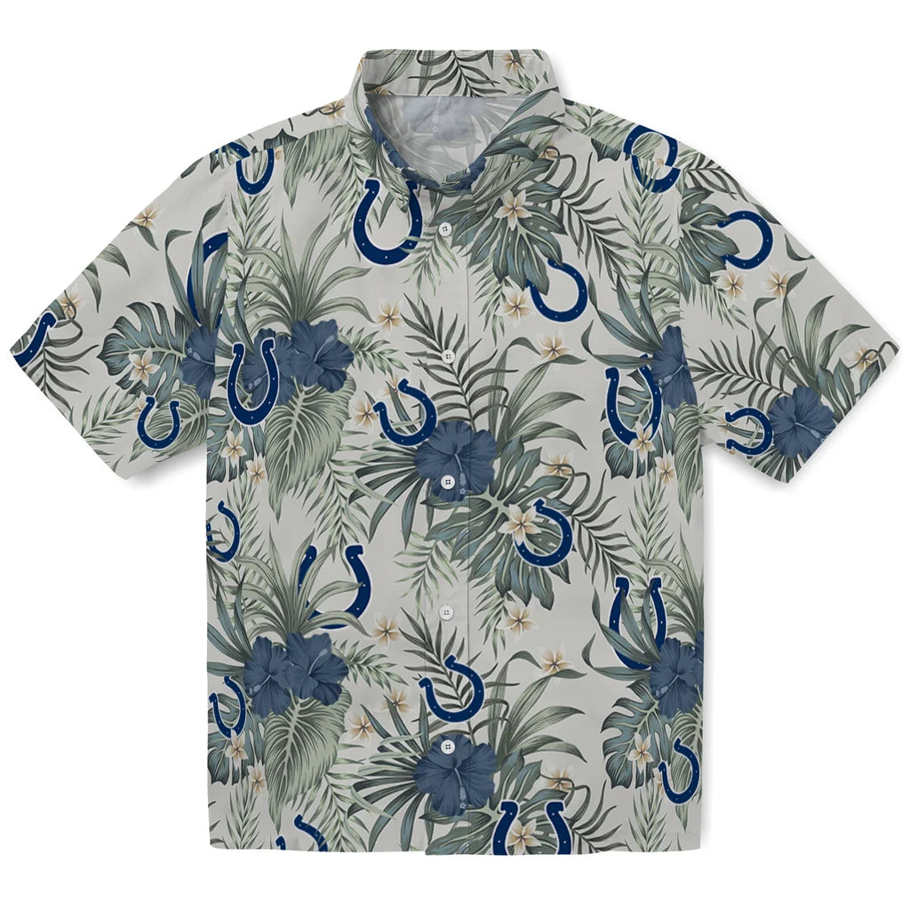 Indianapolis Colts Hawaiian Shirt - Hibiscus Designs | Moonbestprint
