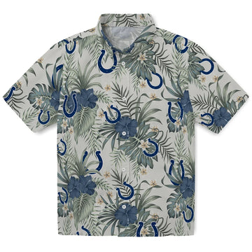 Indianapolis Colts Hawaiian Shirt - Hibiscus Designs | Moonbestprint
