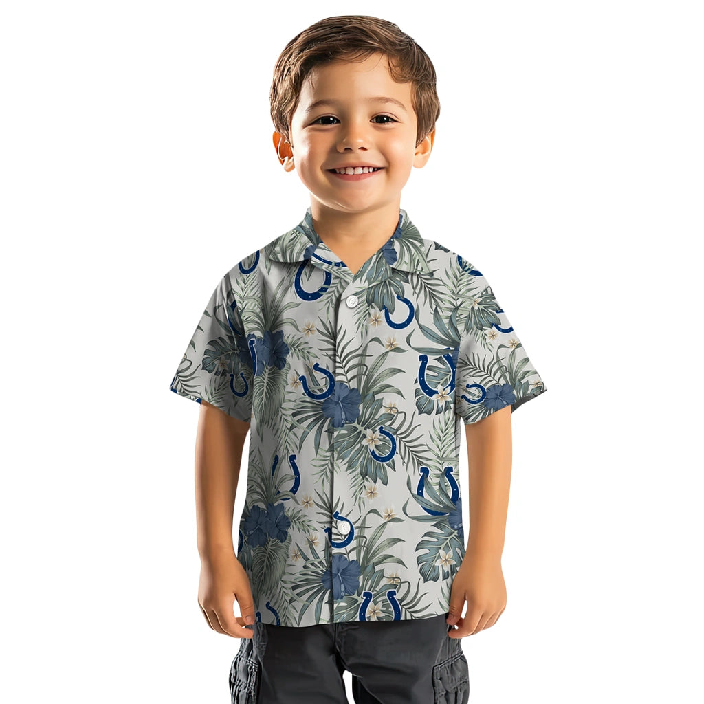 Indianapolis Colts Hawaiian Shirt - Hibiscus Designs | Moonbestprint