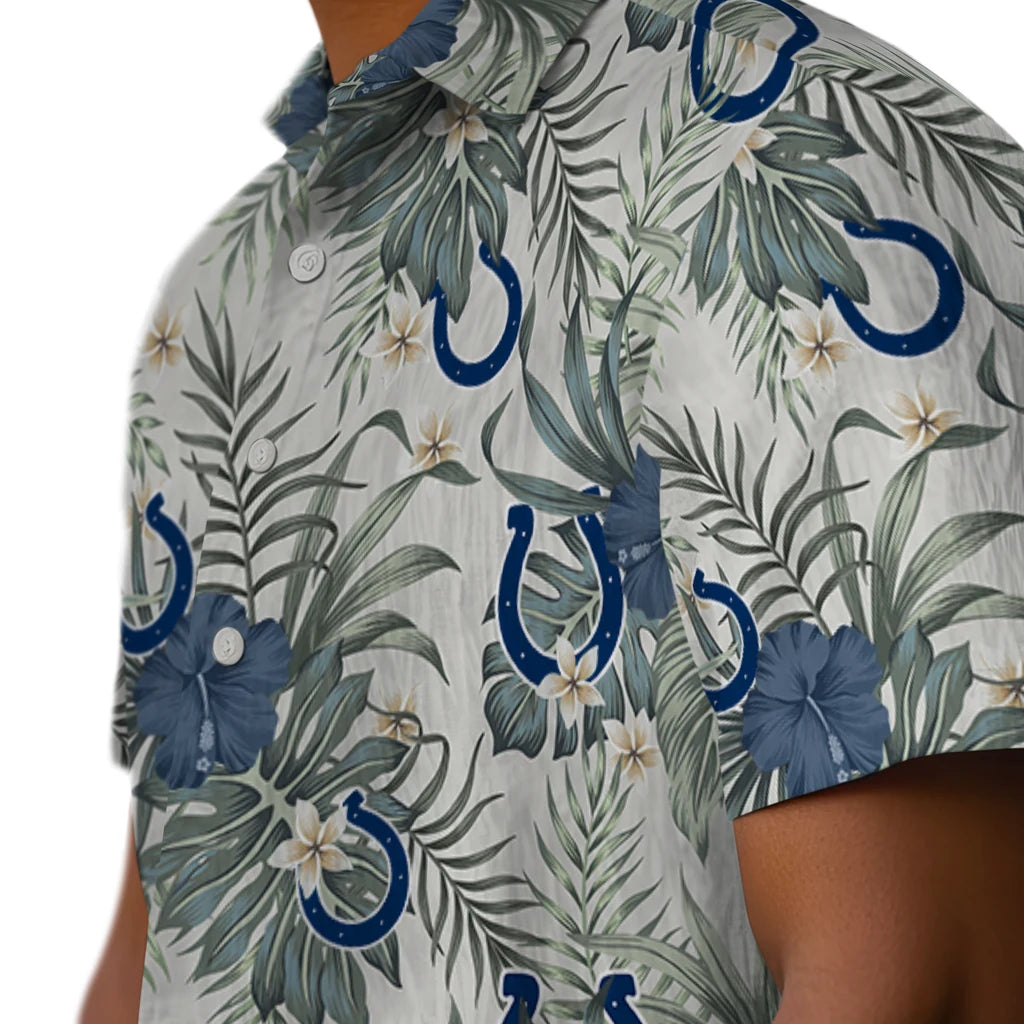 Indianapolis Colts Hawaiian Shirt - Hibiscus Designs | Moonbestprint