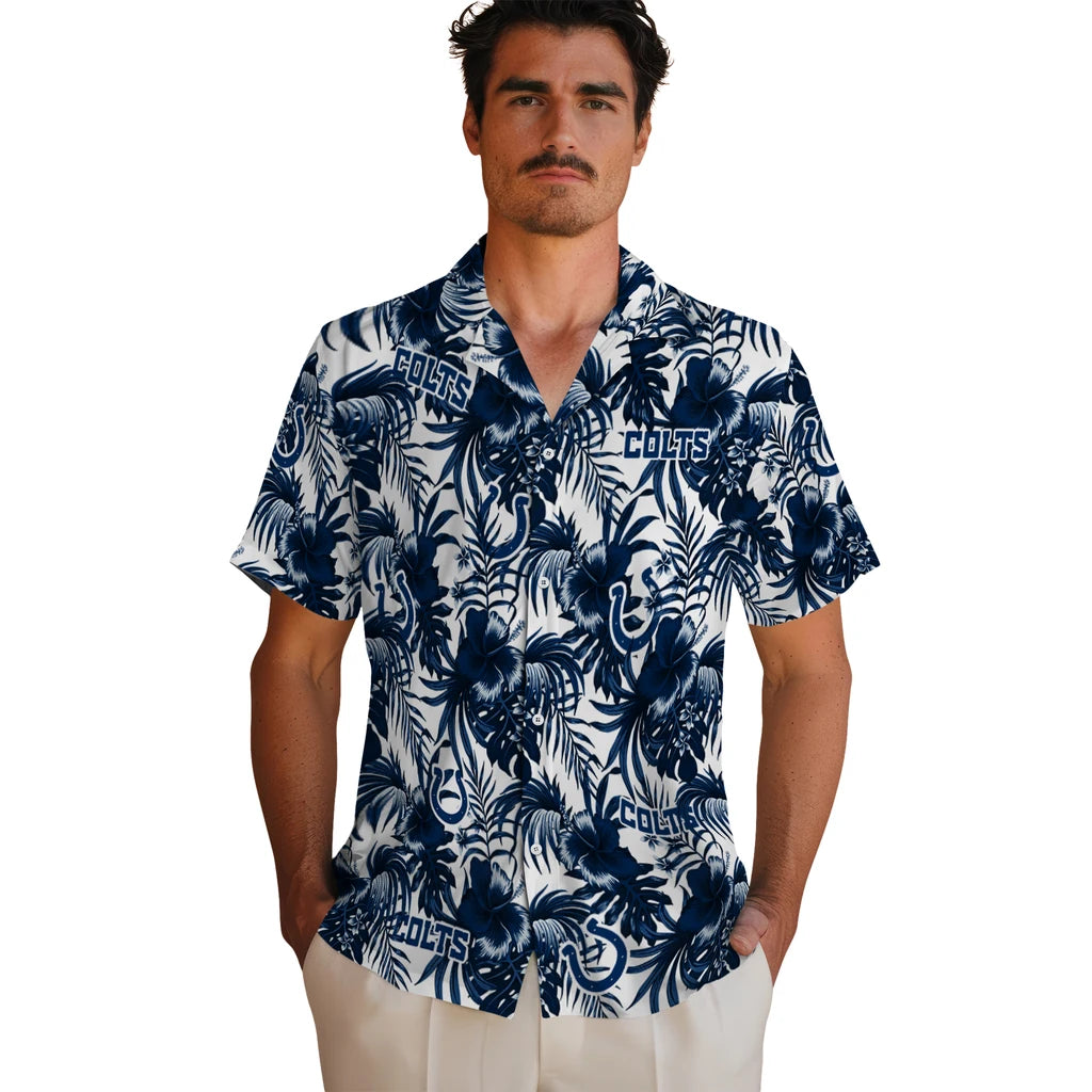 Indianapolis Colts Hawaiian Shirt - Hibiscus Exotic | Moonbestprint