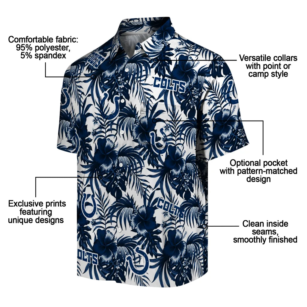 Indianapolis Colts Hawaiian Shirt - Hibiscus Exotic | Moonbestprint