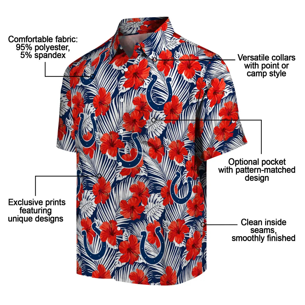 Indianapolis Colts Hawaiian Shirt - Hibiscus Fiesta | Moonbestprint