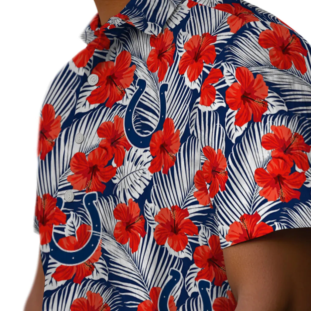 Indianapolis Colts Hawaiian Shirt - Hibiscus Fiesta | Moonbestprint