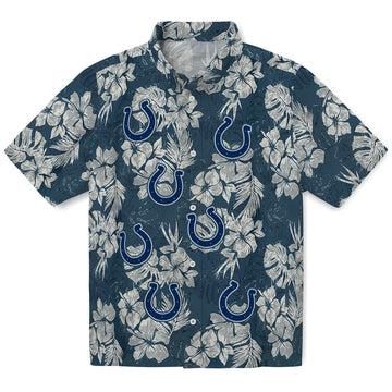 Indianapolis Colts Hawaiian Shirt - Hibiscus Flowers | Moonbestprint