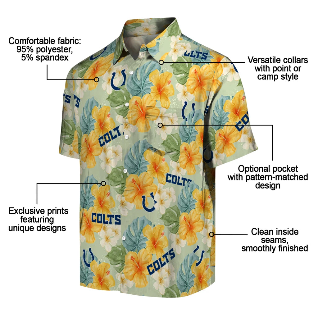 Indianapolis Colts Hawaiian Shirt - Hibiscus Mood | Moonbestprint
