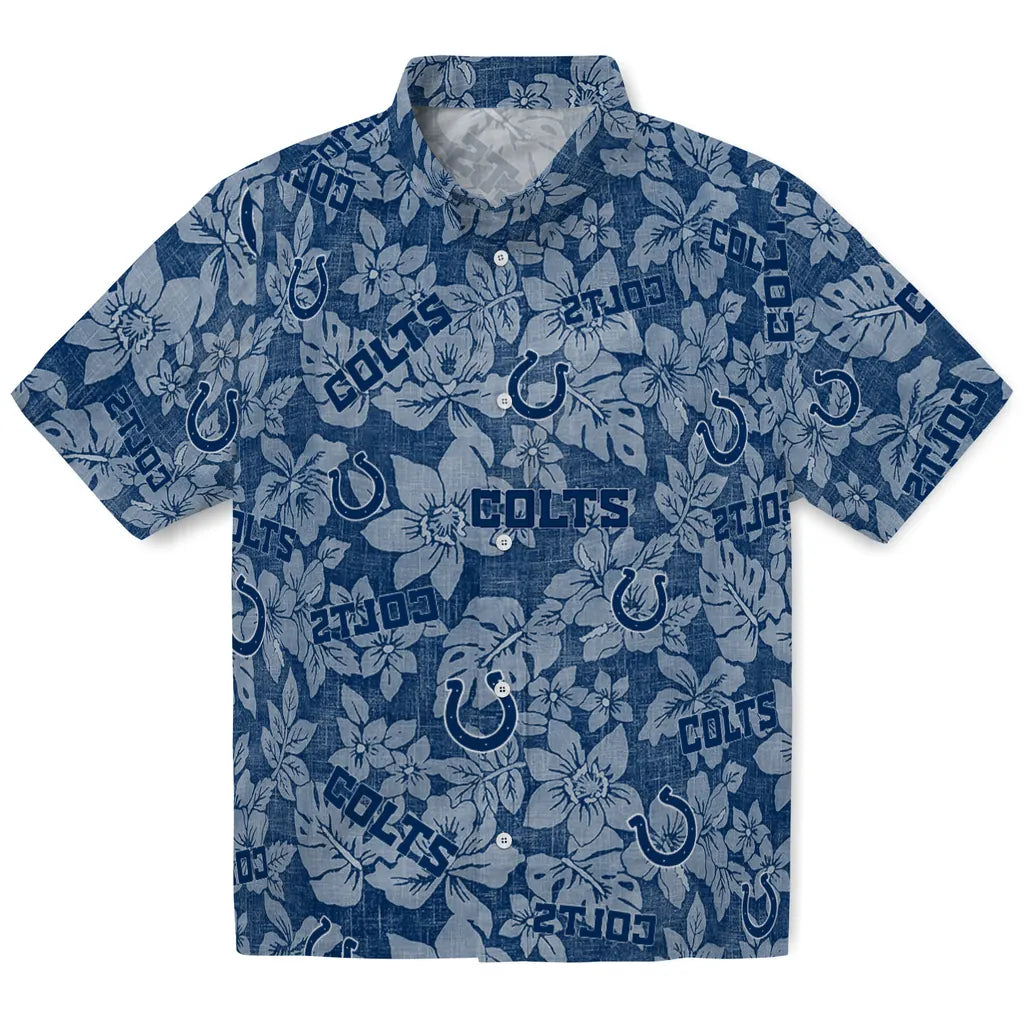 Indianapolis Colts Hawaiian Shirt - Hibiscus Oasis | Moonbestprint