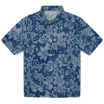Indianapolis Colts Hawaiian Shirt - Hibiscus Oasis | Moonbestprint
