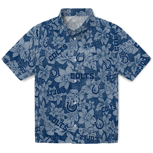 Indianapolis Colts Hawaiian Shirt - Hibiscus Oasis | Moonbestprint