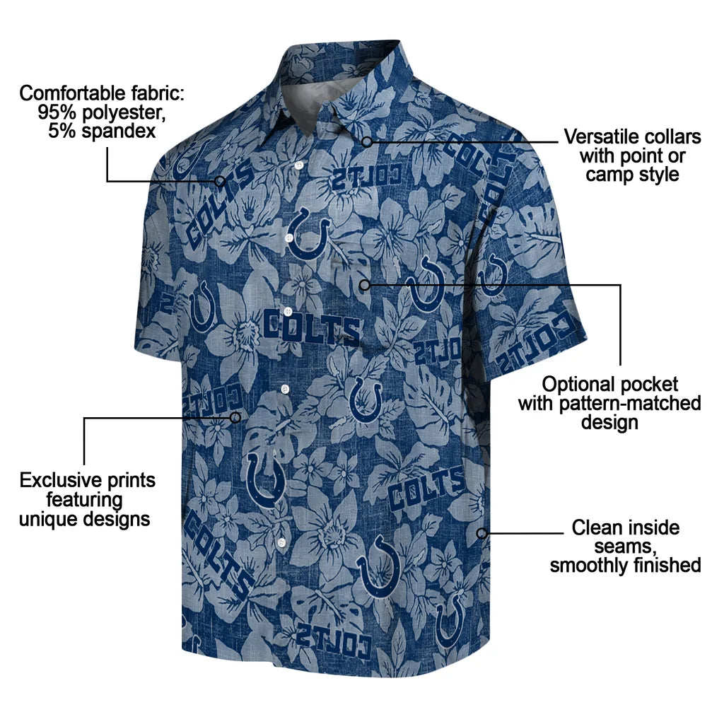 Indianapolis Colts Hawaiian Shirt - Hibiscus Oasis | Moonbestprint
