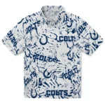 Indianapolis Colts Hawaiian Shirt - Hibiscus Overlay | Moonbestprint