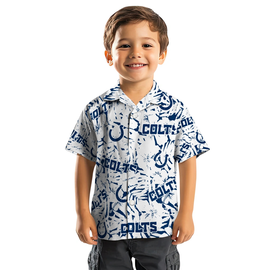 Indianapolis Colts Hawaiian Shirt - Hibiscus Overlay | Moonbestprint