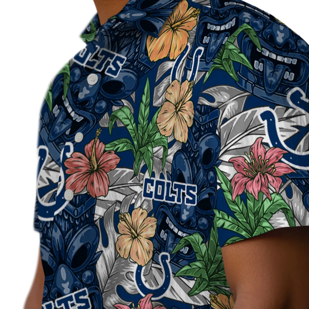 Indianapolis Colts Hawaiian Shirt - Hibiscus Tiki Jungle | Moonbestprint