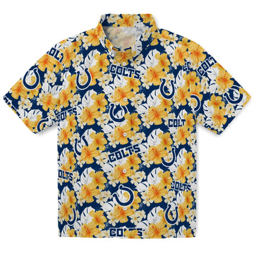 Indianapolis Colts Hawaiian Shirt - Hibiscus Tropics | Moonbestprint