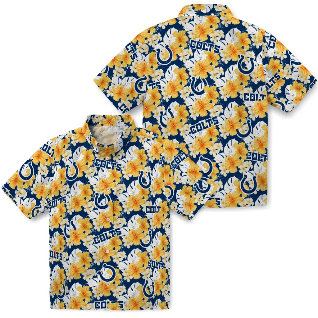 Indianapolis Colts Hawaiian Shirt - Hibiscus Tropics | Moonbestprint