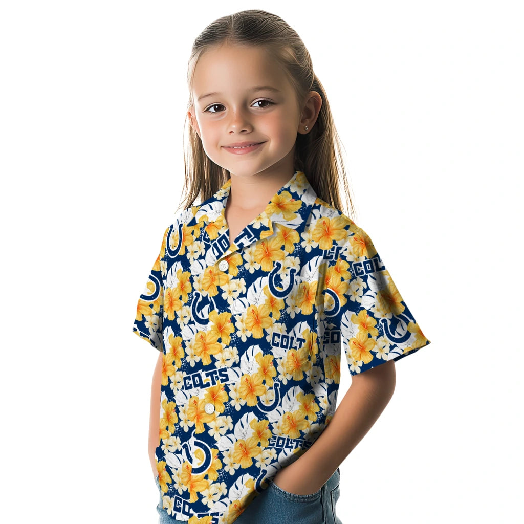 Indianapolis Colts Hawaiian Shirt - Hibiscus Tropics | Moonbestprint