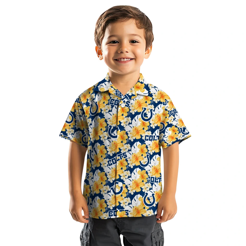 Indianapolis Colts Hawaiian Shirt - Hibiscus Tropics | Moonbestprint