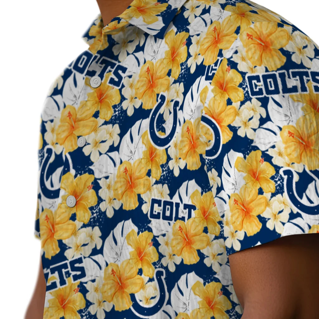Indianapolis Colts Hawaiian Shirt - Hibiscus Tropics | Moonbestprint