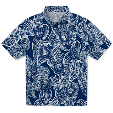 Indianapolis Colts Hawaiian Shirt - Leaf Outline | Moonbestprint