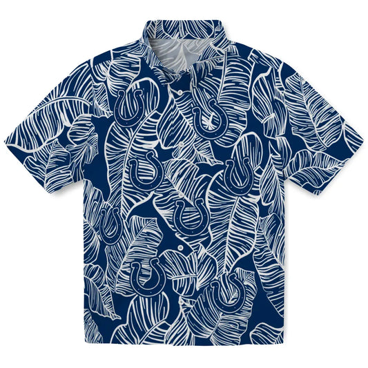 Indianapolis Colts Hawaiian Shirt - Leaf Outline | Moonbestprint