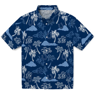Indianapolis Colts Hawaiian Shirt - Palm And Clouds | Moonbestprint