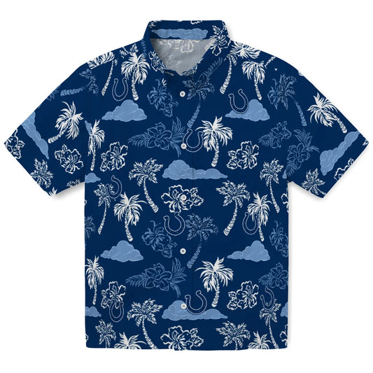 Indianapolis Colts Hawaiian Shirt - Palm And Clouds | Moonbestprint