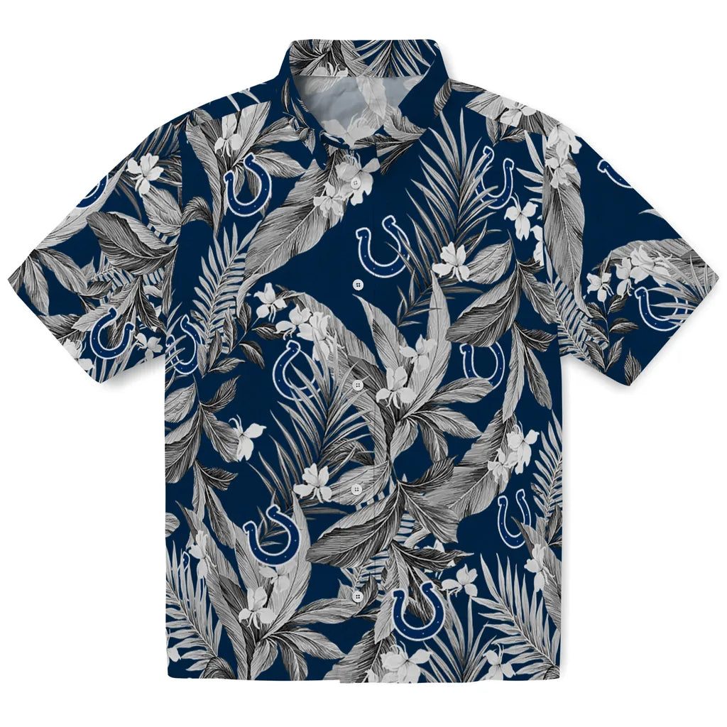 Indianapolis Colts Hawaiian Shirt - Palm Leaves | Moonbestprint