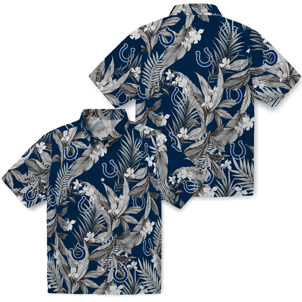 Indianapolis Colts Hawaiian Shirt - Palm Leaves | Moonbestprint