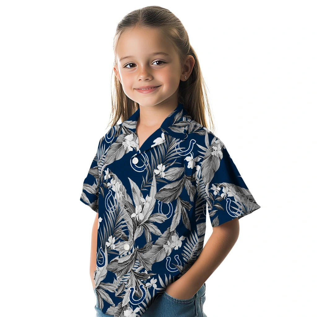 Indianapolis Colts Hawaiian Shirt - Palm Leaves | Moonbestprint