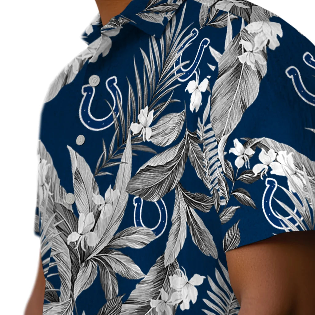 Indianapolis Colts Hawaiian Shirt - Palm Leaves | Moonbestprint