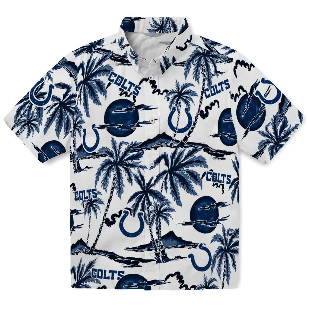 Indianapolis Colts Hawaiian Shirt - Palm Sunset | Moonbestprint