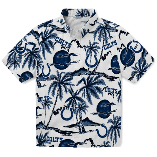 Indianapolis Colts Hawaiian Shirt - Palm Sunset | Moonbestprint