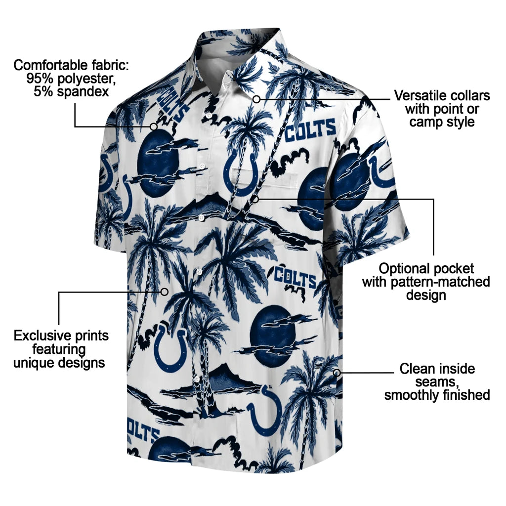 Indianapolis Colts Hawaiian Shirt - Palm Sunset | Moonbestprint