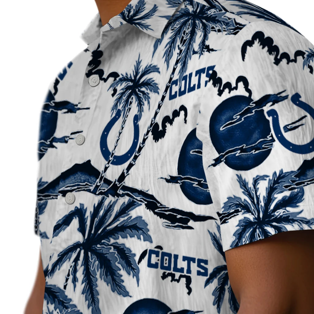 Indianapolis Colts Hawaiian Shirt - Palm Sunset | Moonbestprint