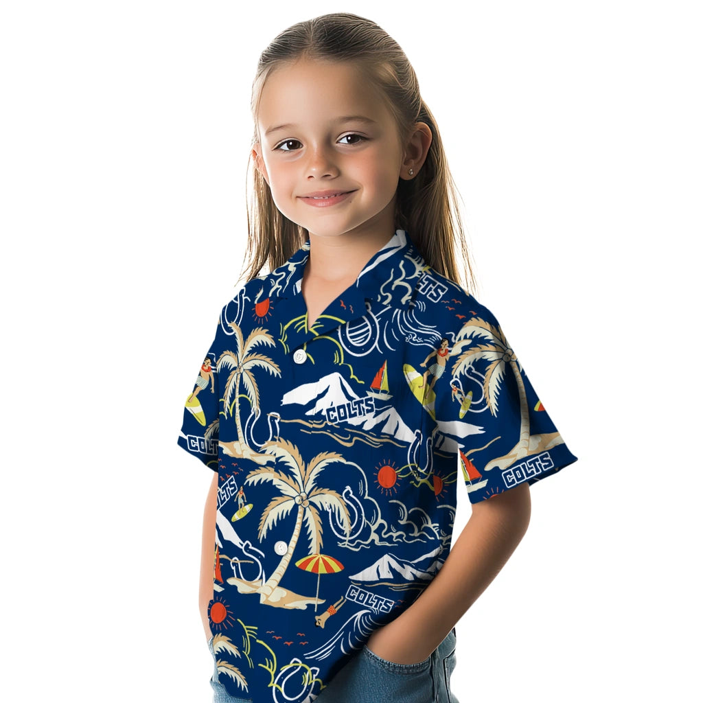 Indianapolis Colts Hawaiian Shirt - Palm Tree Island | Moonbestprint