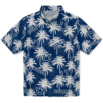 Indianapolis Colts Hawaiian Shirt - Palm Tree Motif | Moonbestprint