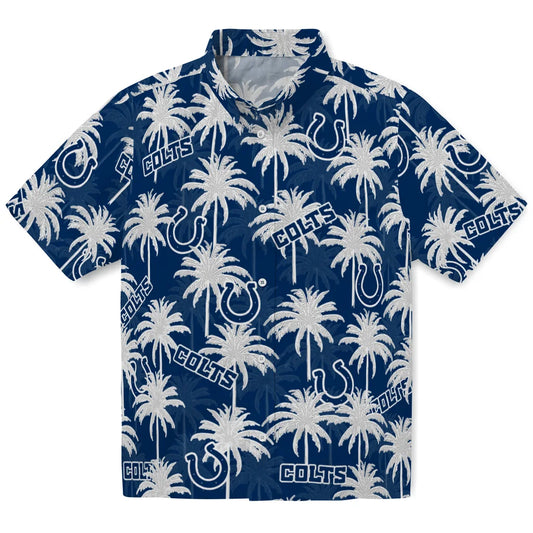 Indianapolis Colts Hawaiian Shirt - Palm Tree Motif | Moonbestprint