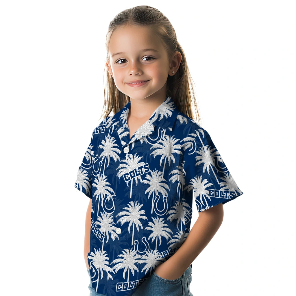 Indianapolis Colts Hawaiian Shirt - Palm Tree Motif | Moonbestprint