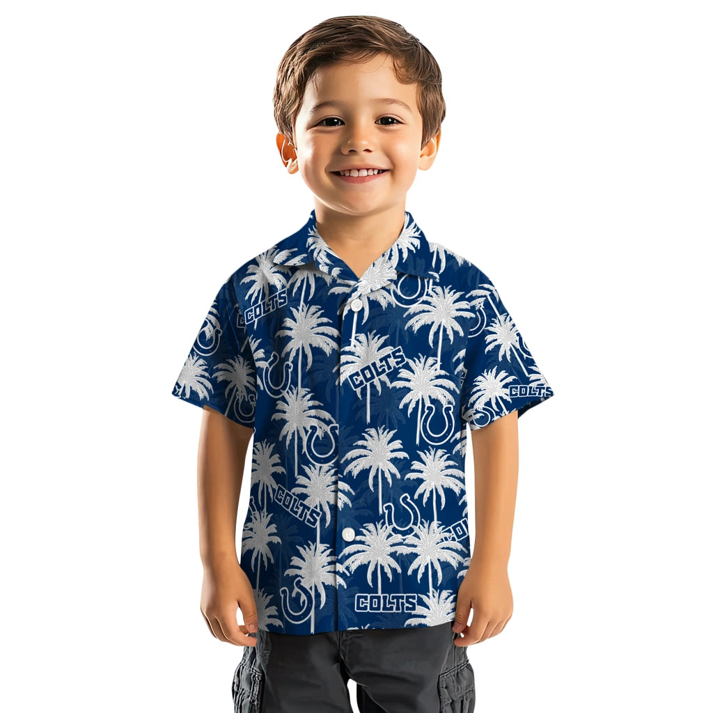 Indianapolis Colts Hawaiian Shirt - Palm Tree Motif | Moonbestprint