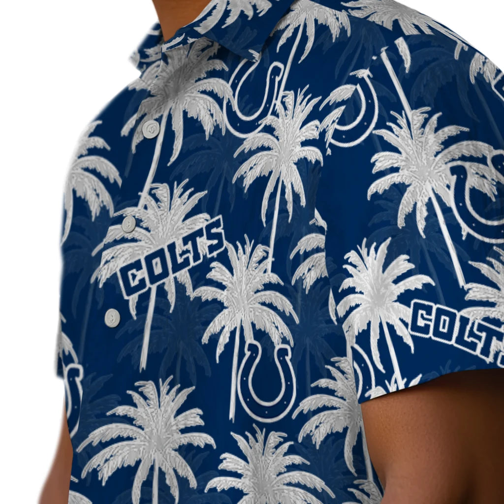 Indianapolis Colts Hawaiian Shirt - Palm Tree Motif | Moonbestprint