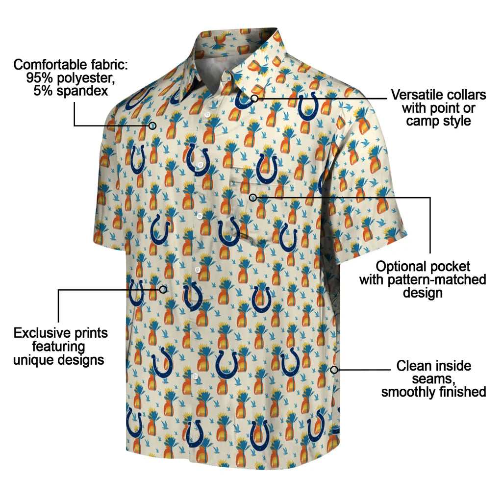 Indianapolis Colts Hawaiian Shirt - Pineapple Delight | Moonbestprint