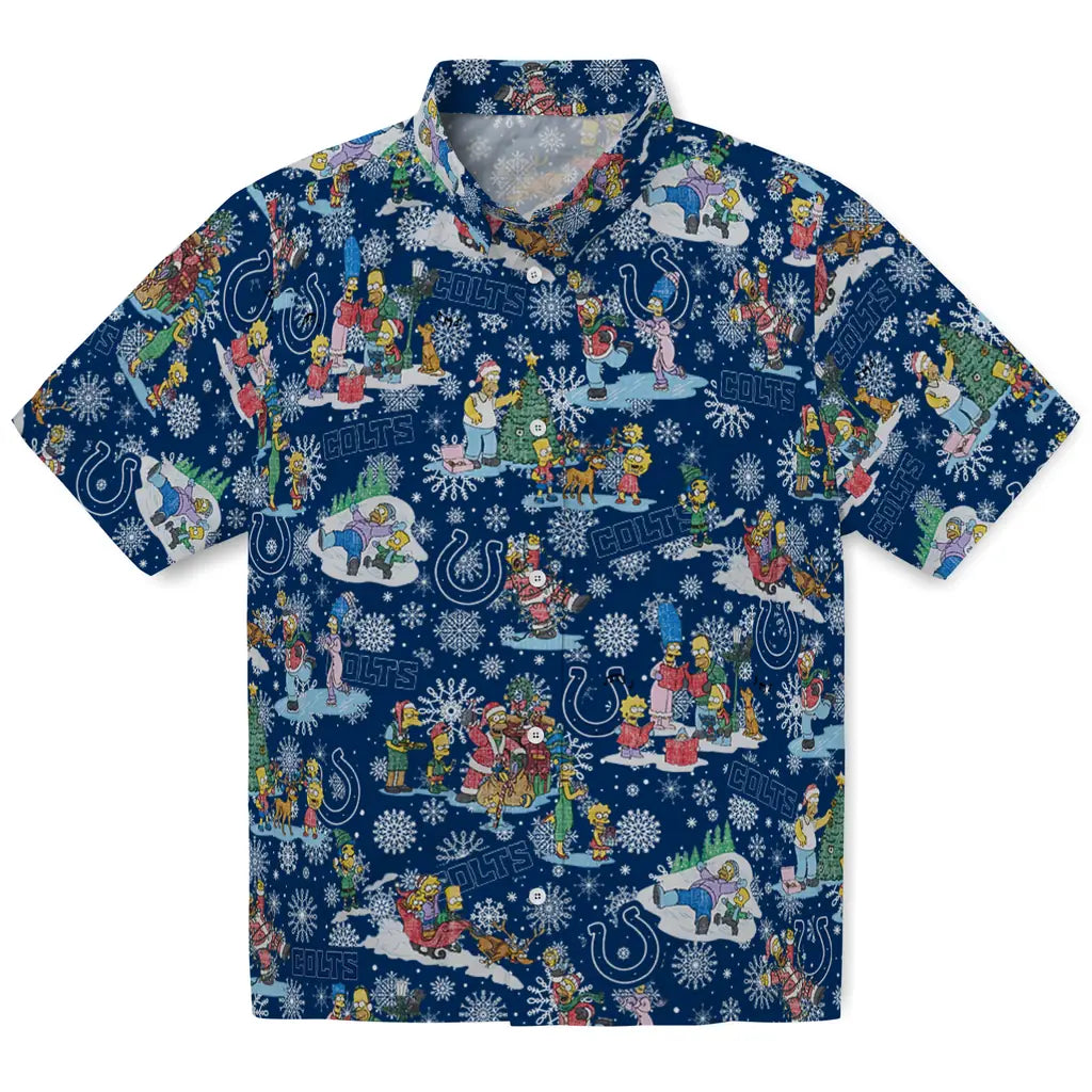 Indianapolis Colts Hawaiian Shirt - Simpsons Christmas | Moonbestprint