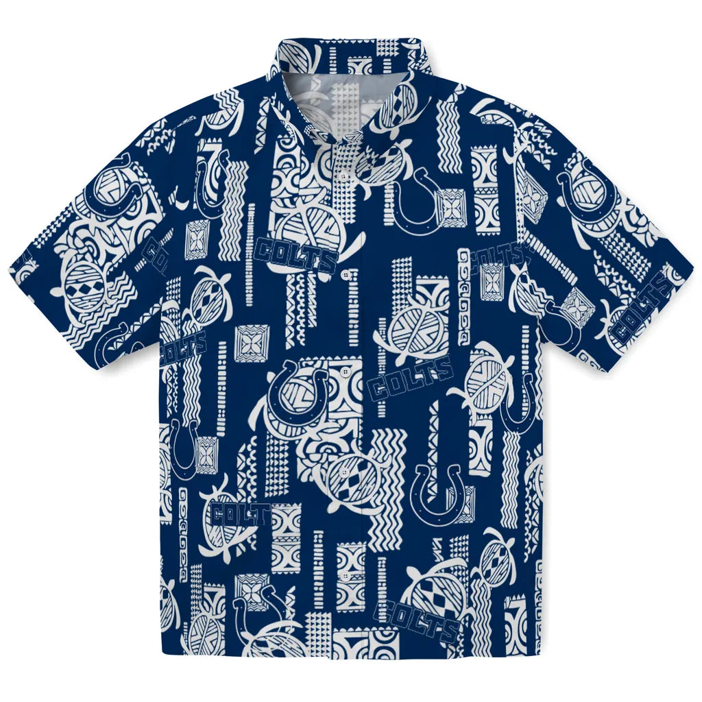 Indianapolis Colts Hawaiian Shirt - Turtle Lines | Moonbestprint