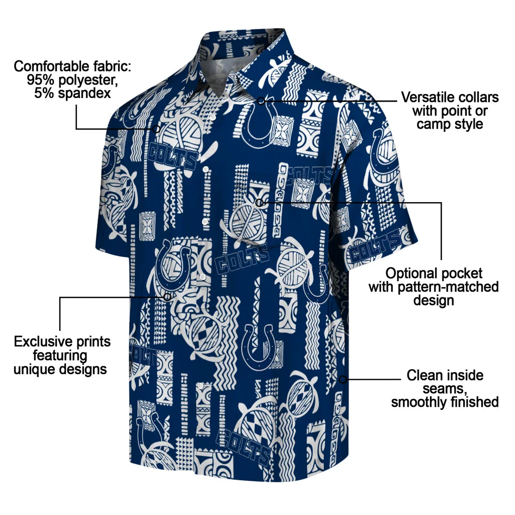 Indianapolis Colts Hawaiian Shirt - Turtle Lines | Moonbestprint