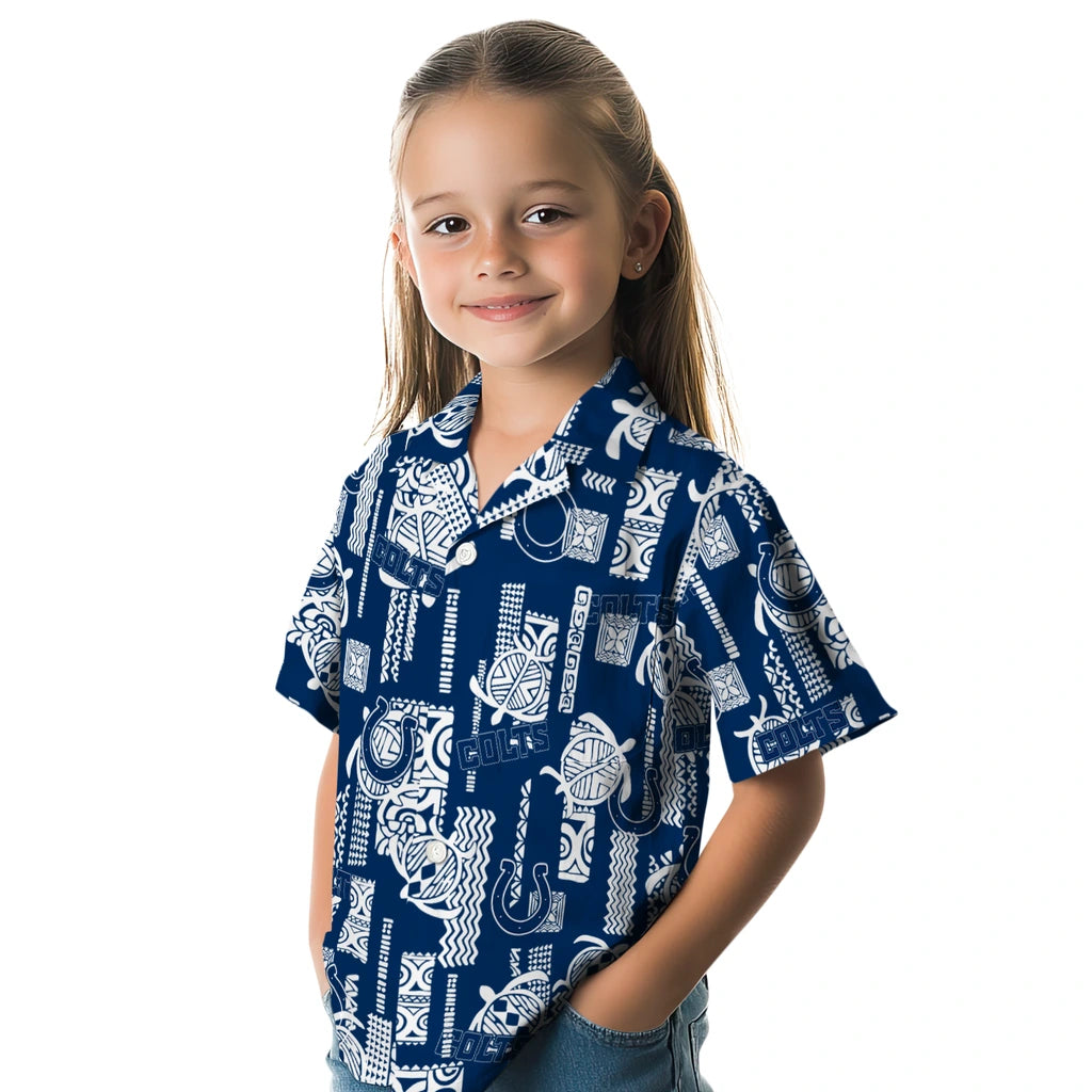 Indianapolis Colts Hawaiian Shirt - Turtle Lines | Moonbestprint