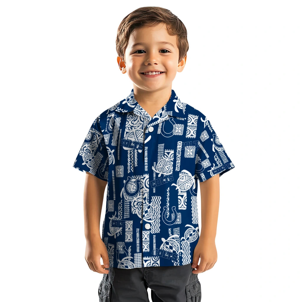 Indianapolis Colts Hawaiian Shirt - Turtle Lines | Moonbestprint