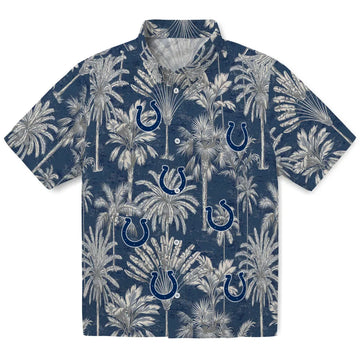 Indianapolis Colts Hawaiian Shirt - Vintage Palm Tree | Moonbestprint